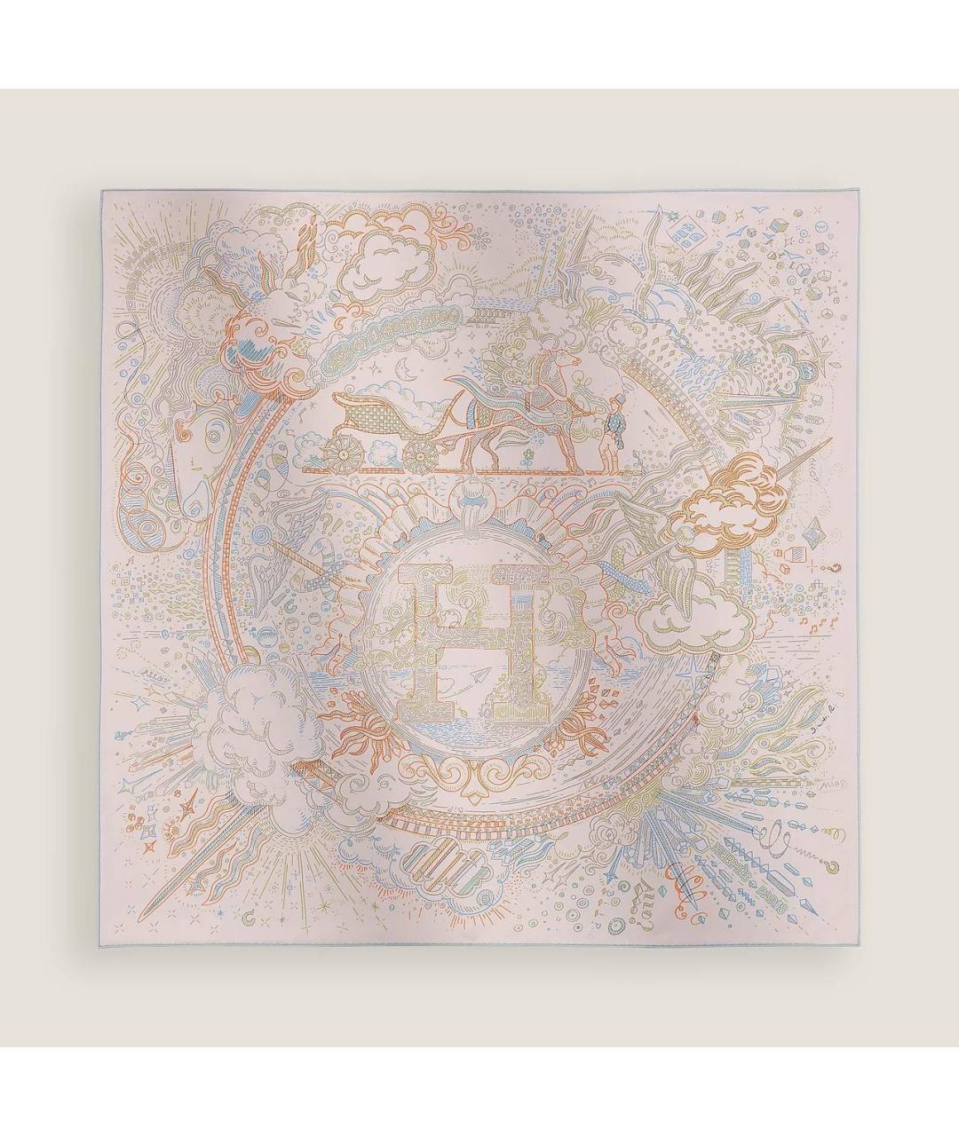 HERMES Мульти шелковый платок, фото 3