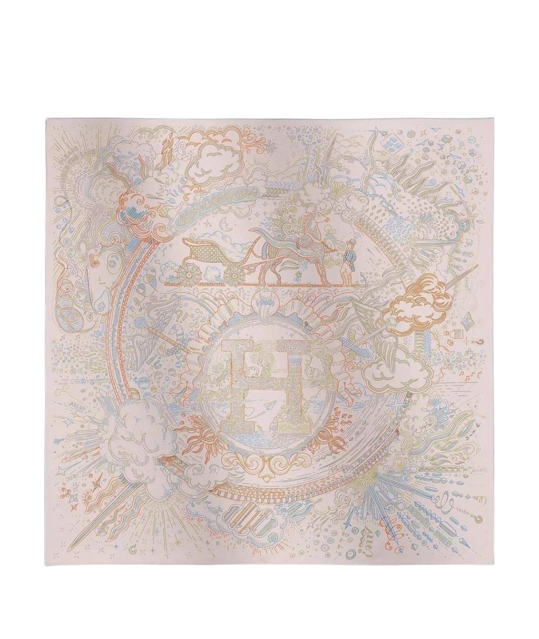 HERMES Мульти шелковый платок, фото 1