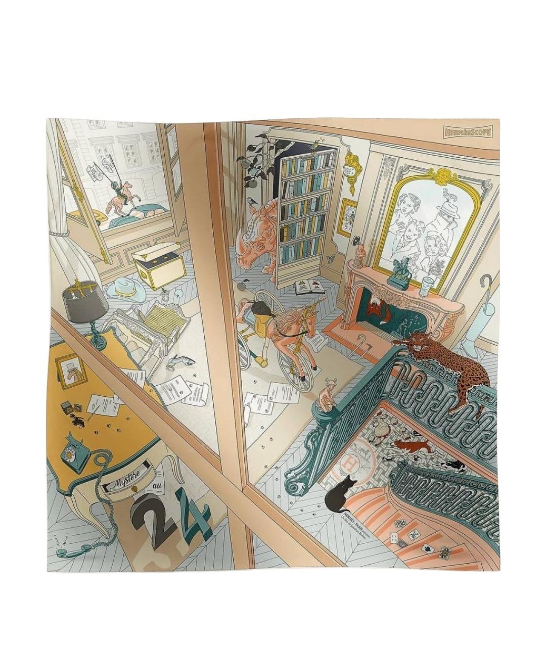 HERMES Мульти шелковый платок, фото 1