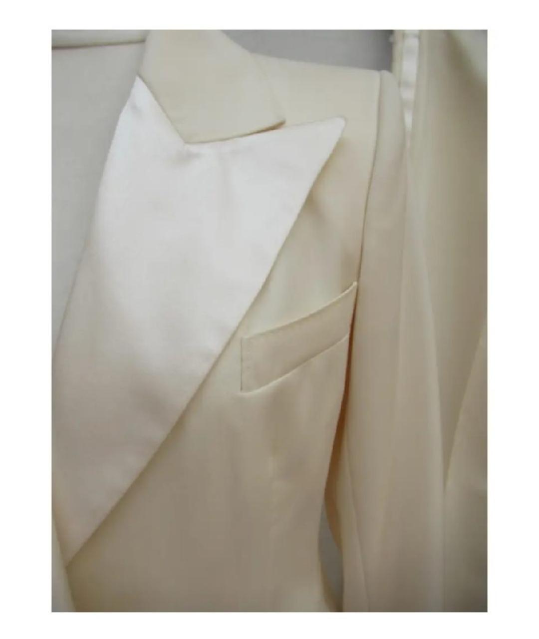 SAINT LAURENT Белый хлопковый костюм с брюками, фото 8