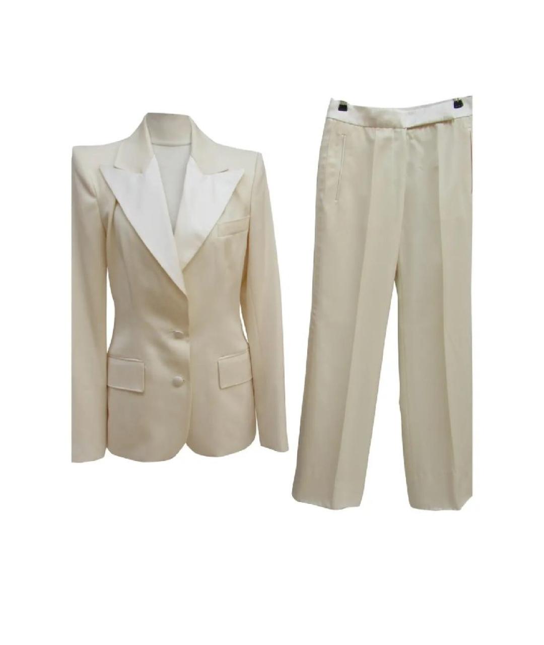 SAINT LAURENT Белый хлопковый костюм с брюками, фото 10