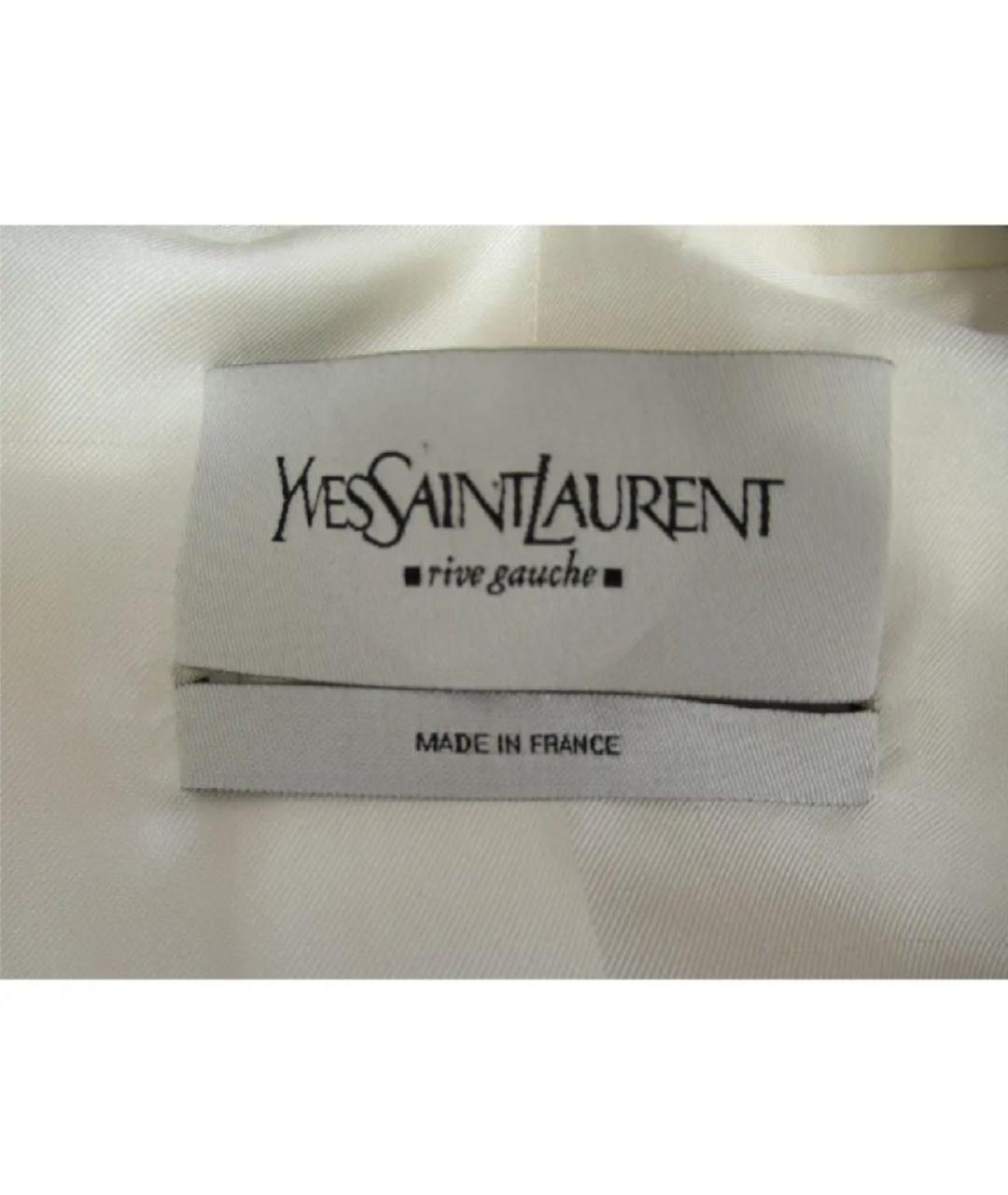 SAINT LAURENT Белый хлопковый костюм с брюками, фото 3