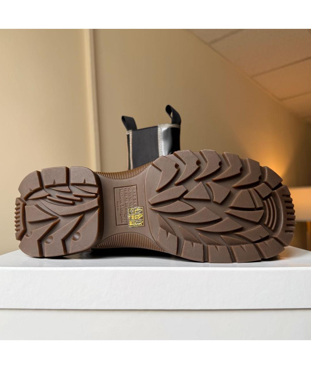 MAISON MARGIELA Черные кожаные высокие ботинки, фото 6