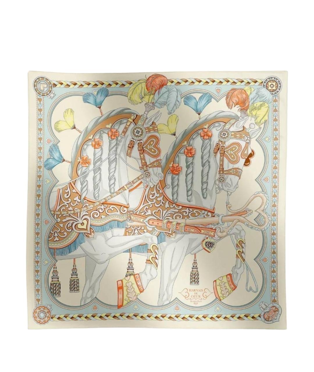 HERMES Мульти шелковый платок, фото 1