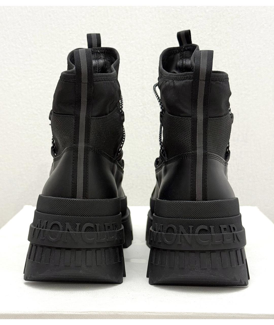 MONCLER Черные кожаные высокие ботинки, фото 5