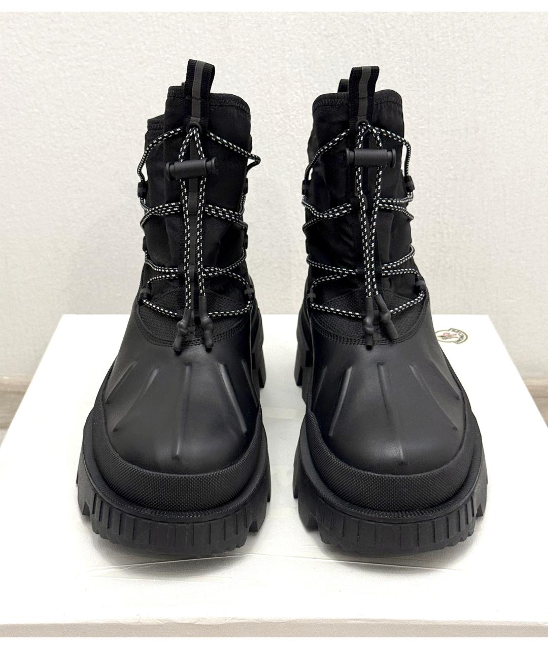 MONCLER Черные кожаные высокие ботинки, фото 3