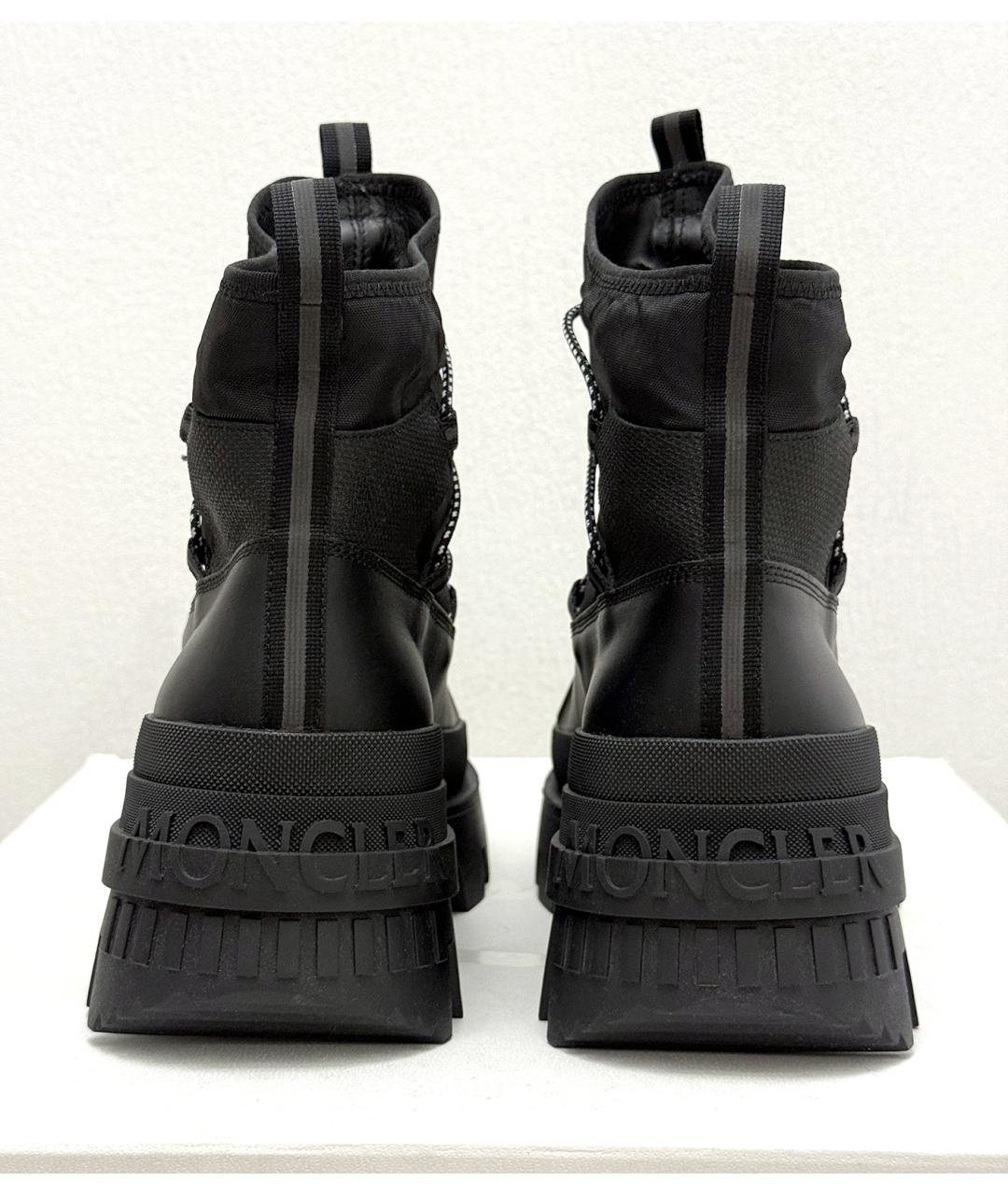 MONCLER Черные кожаные высокие ботинки, фото 5
