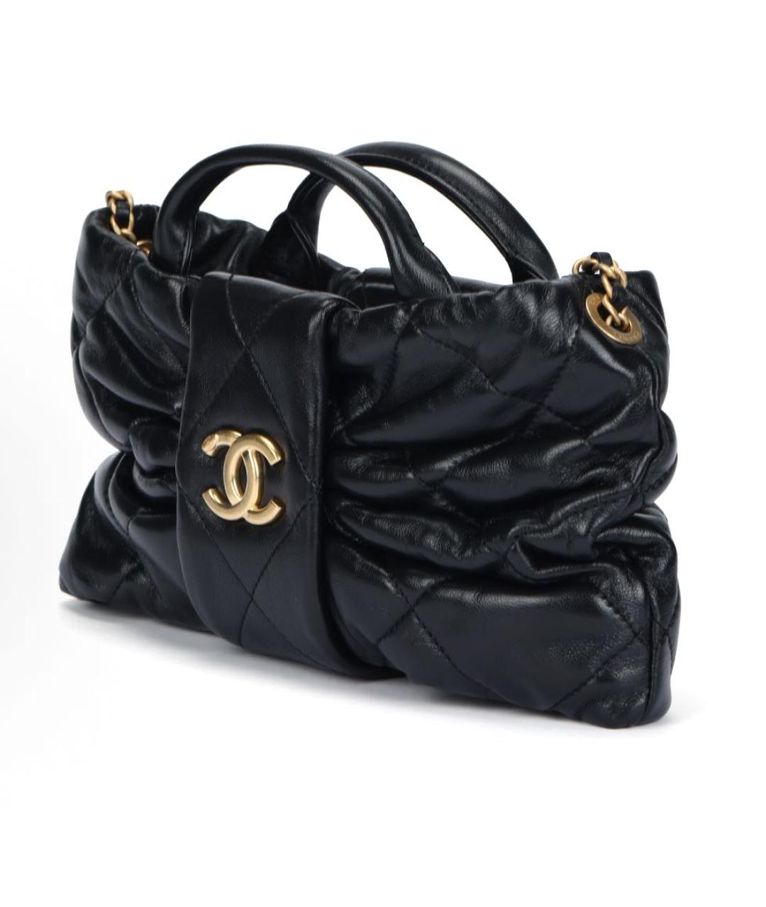 CHANEL Черная кожаная сумка через плечо, фото 2