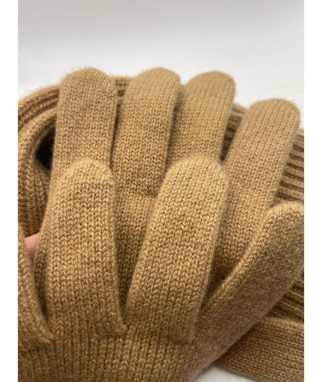 YVES SALOMON Бежевые кашемировые перчатки, фото 8