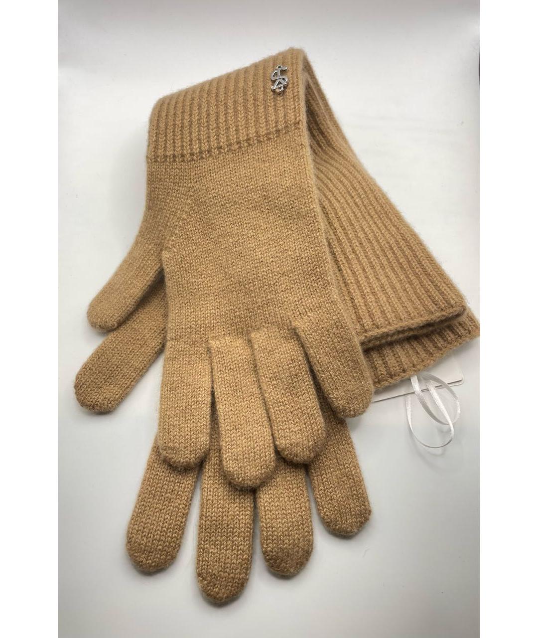 YVES SALOMON Бежевые кашемировые перчатки, фото 2