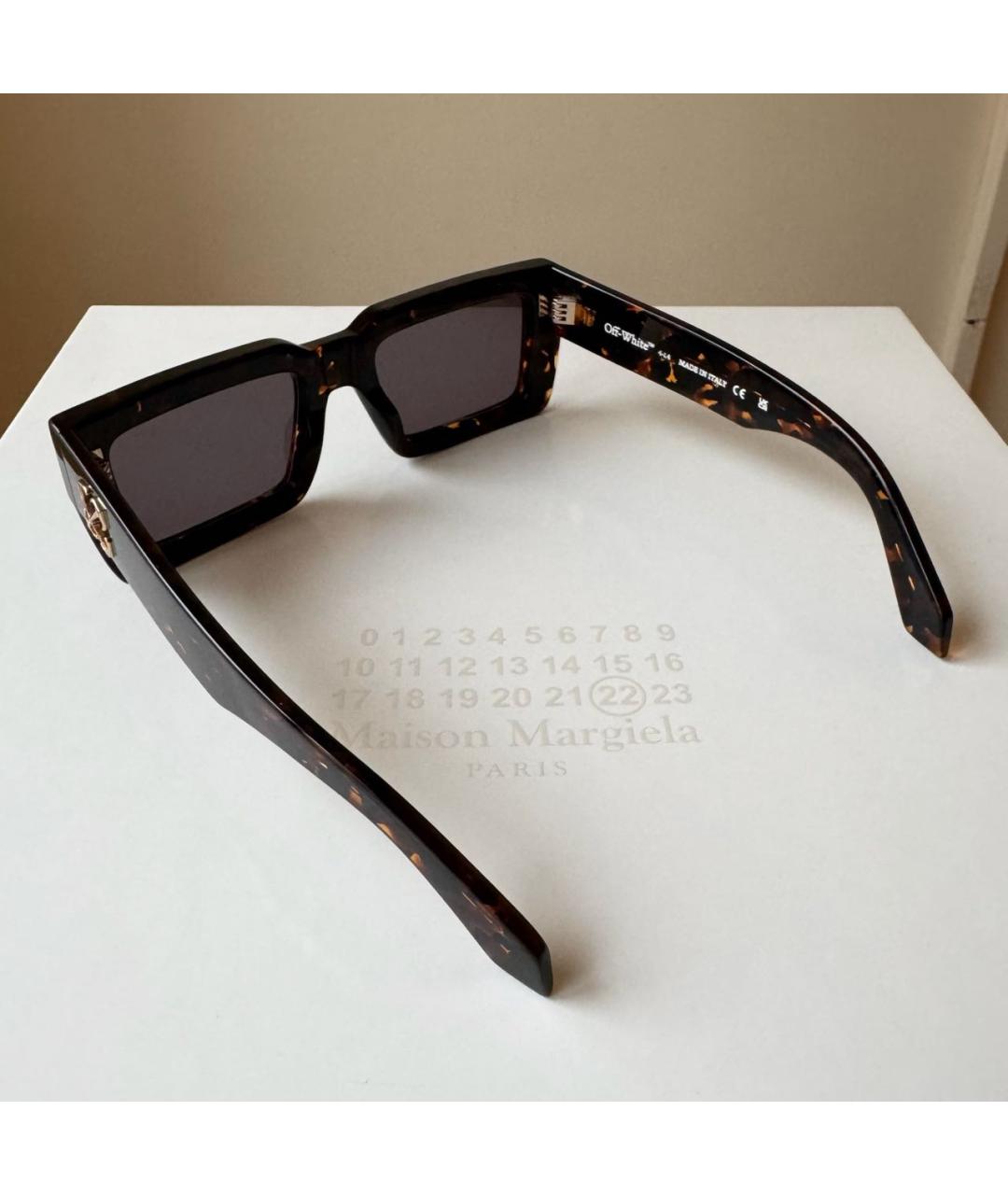 OFF-WHITE Коричневые пластиковые солнцезащитные очки, фото 6