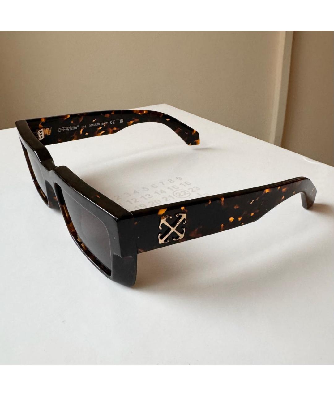 OFF-WHITE Коричневые пластиковые солнцезащитные очки, фото 3