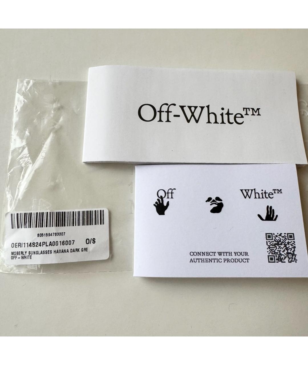 OFF-WHITE Коричневые пластиковые солнцезащитные очки, фото 7