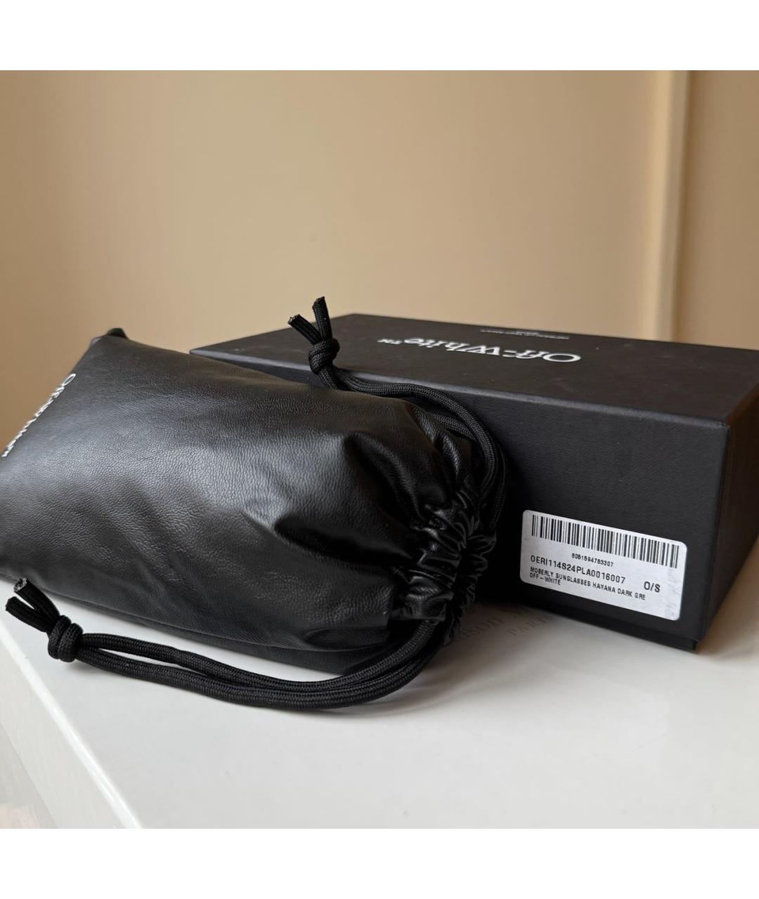 OFF-WHITE Коричневые пластиковые солнцезащитные очки, фото 8