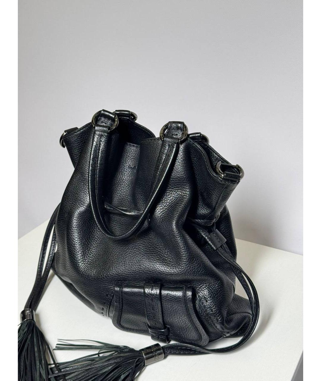 LANCEL Черная кожаная сумка с короткими ручками, фото 7