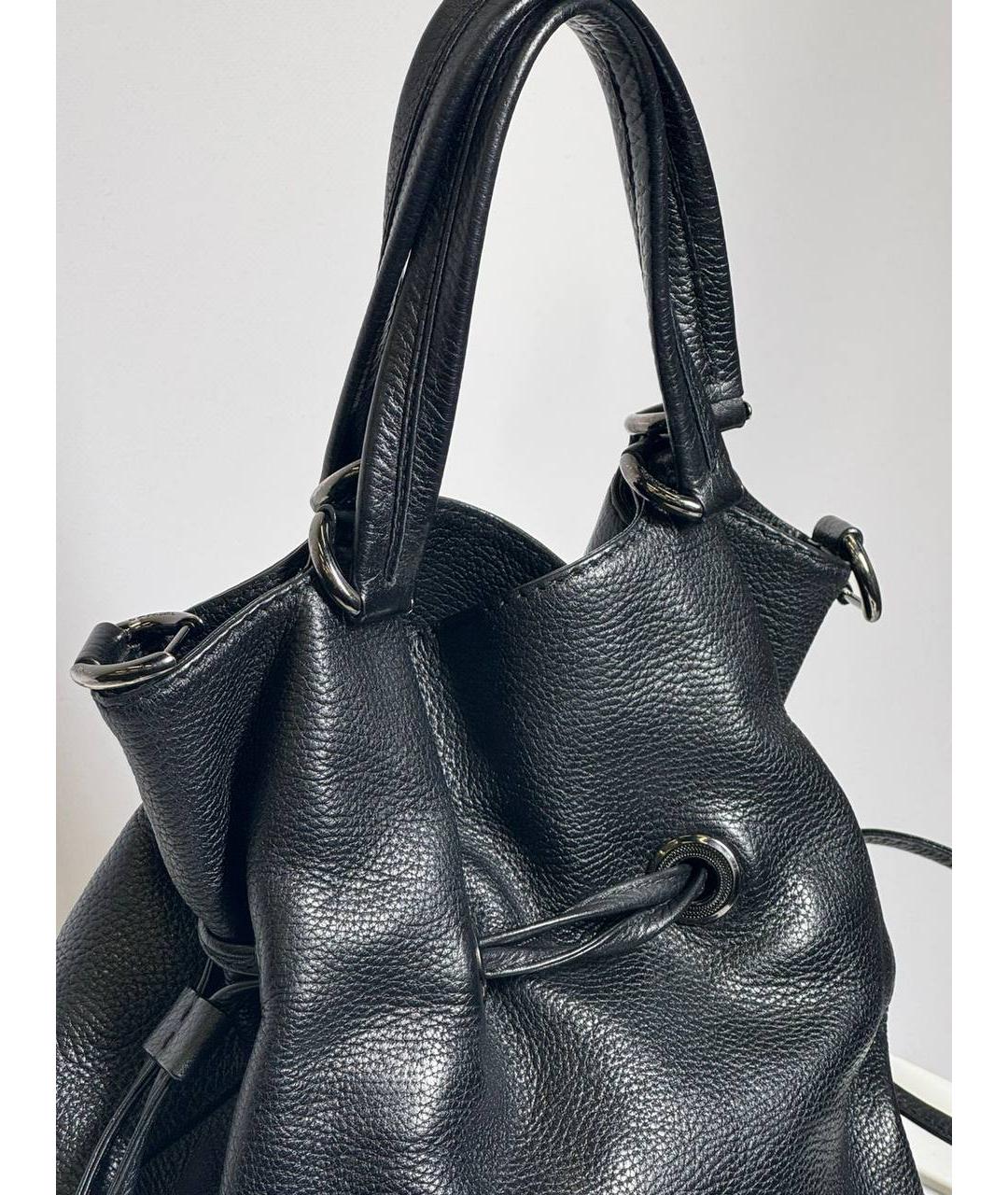 LANCEL Черная кожаная сумка с короткими ручками, фото 3