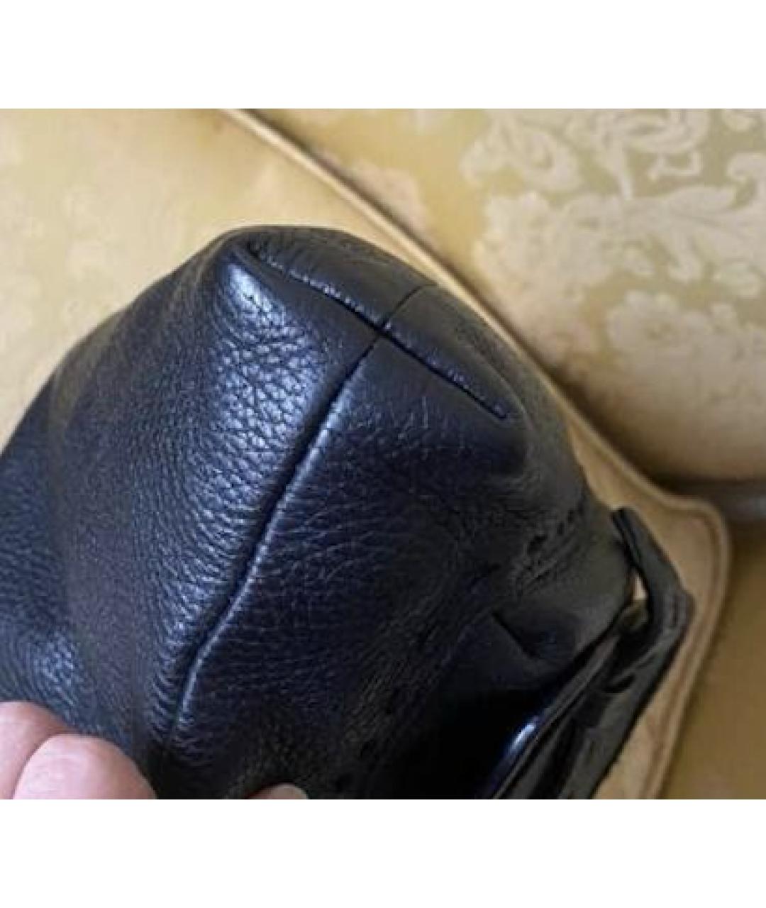 LANCEL Черная кожаная сумка с короткими ручками, фото 4