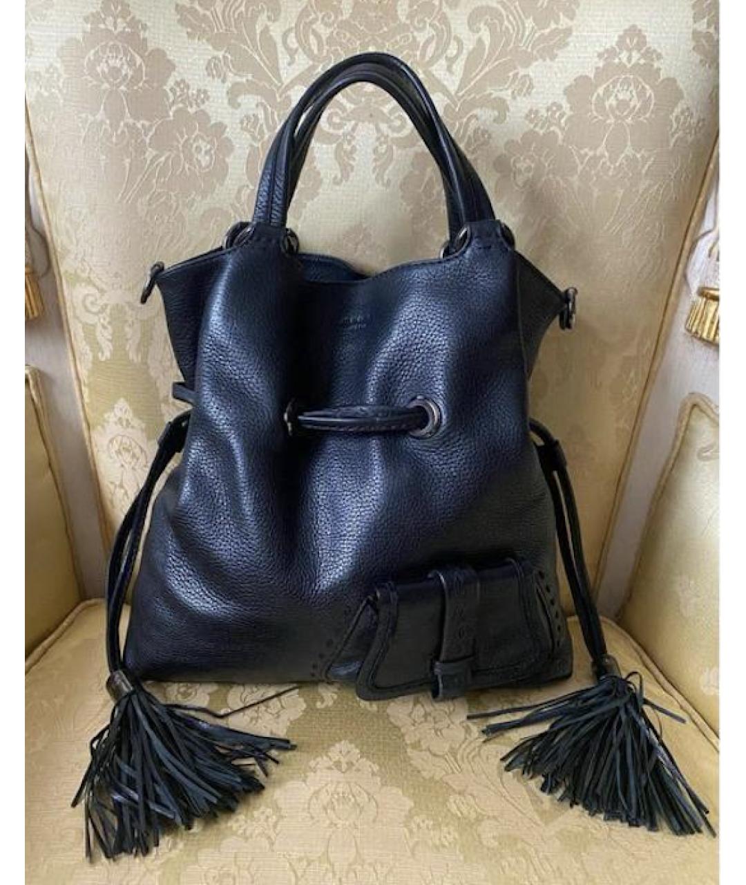 LANCEL Черная кожаная сумка с короткими ручками, фото 6