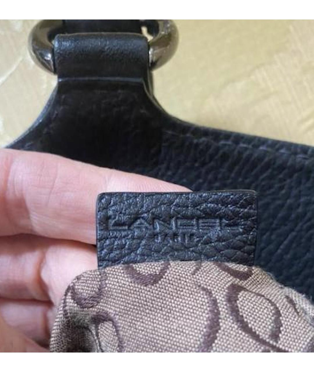 LANCEL Черная кожаная сумка с короткими ручками, фото 5