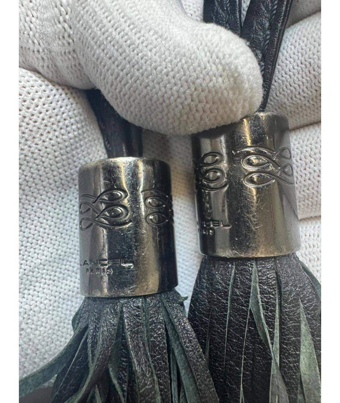 LANCEL Черная кожаная сумка с короткими ручками, фото 4