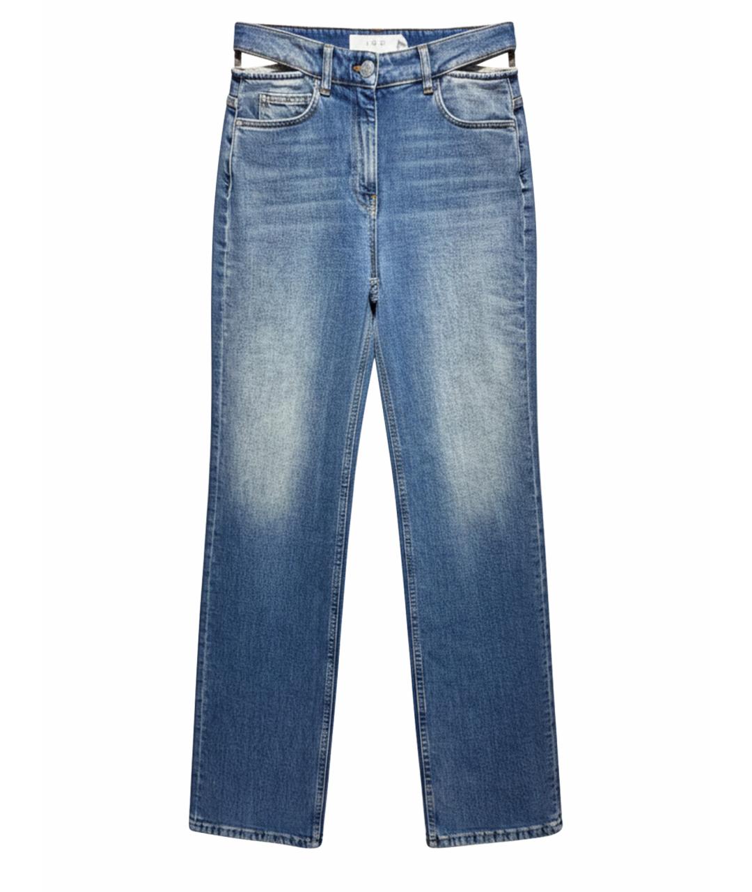 IRO Голубые хлопковые прямые джинсы, фото 1