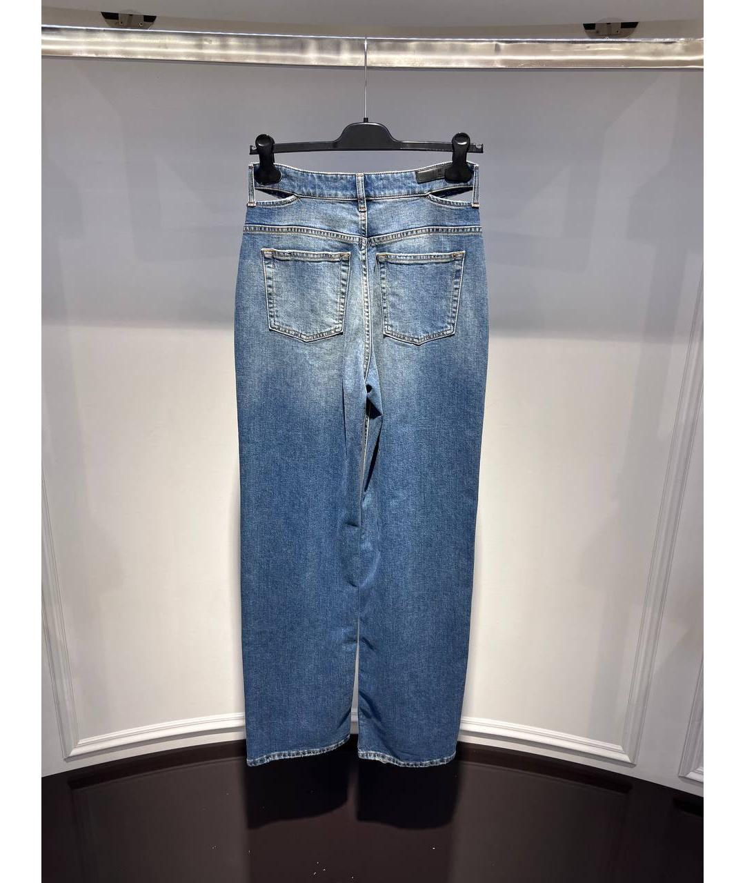 IRO Голубые хлопковые прямые джинсы, фото 3