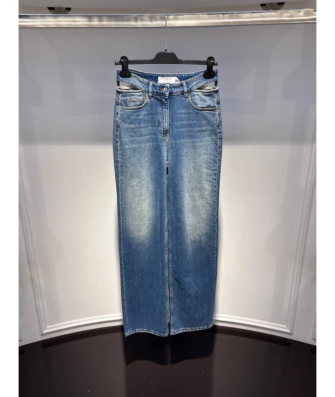 IRO Голубые хлопковые прямые джинсы, фото 4