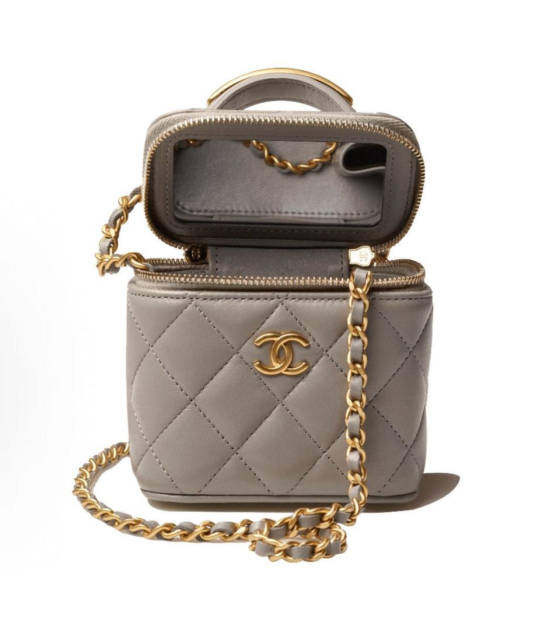 CHANEL Серая кожаная сумка через плечо, фото 2