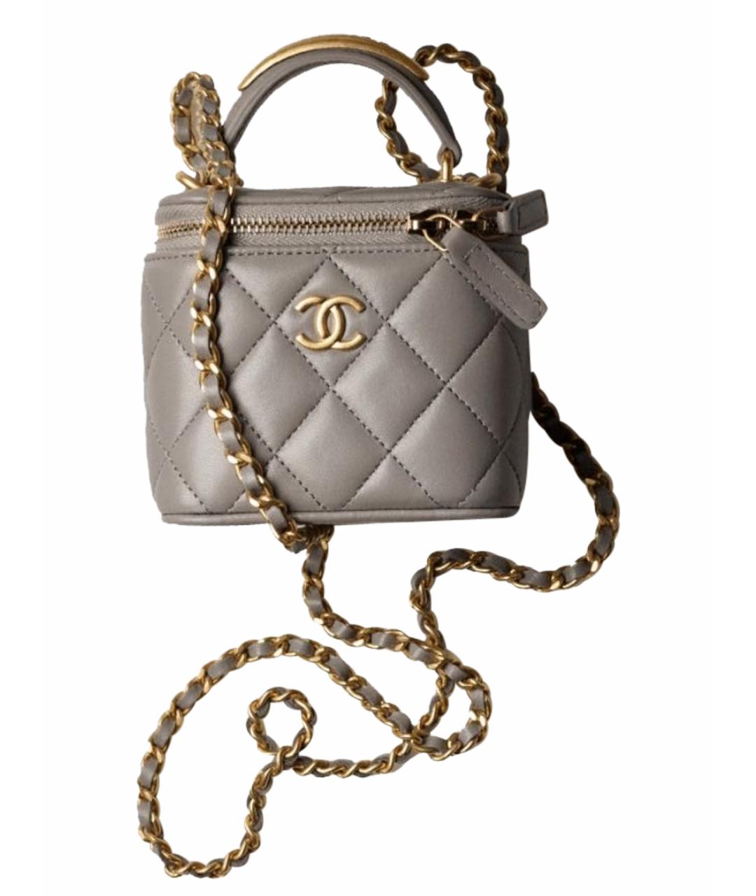 CHANEL Серая кожаная сумка через плечо, фото 1