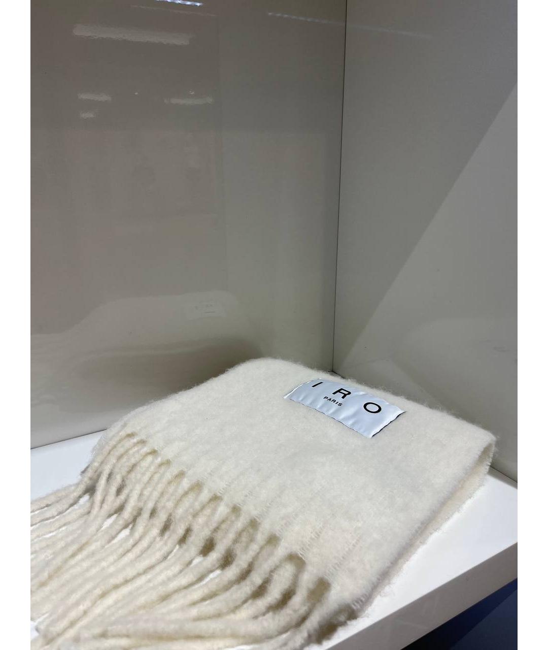 IRO Белый шерстяной шарф, фото 4