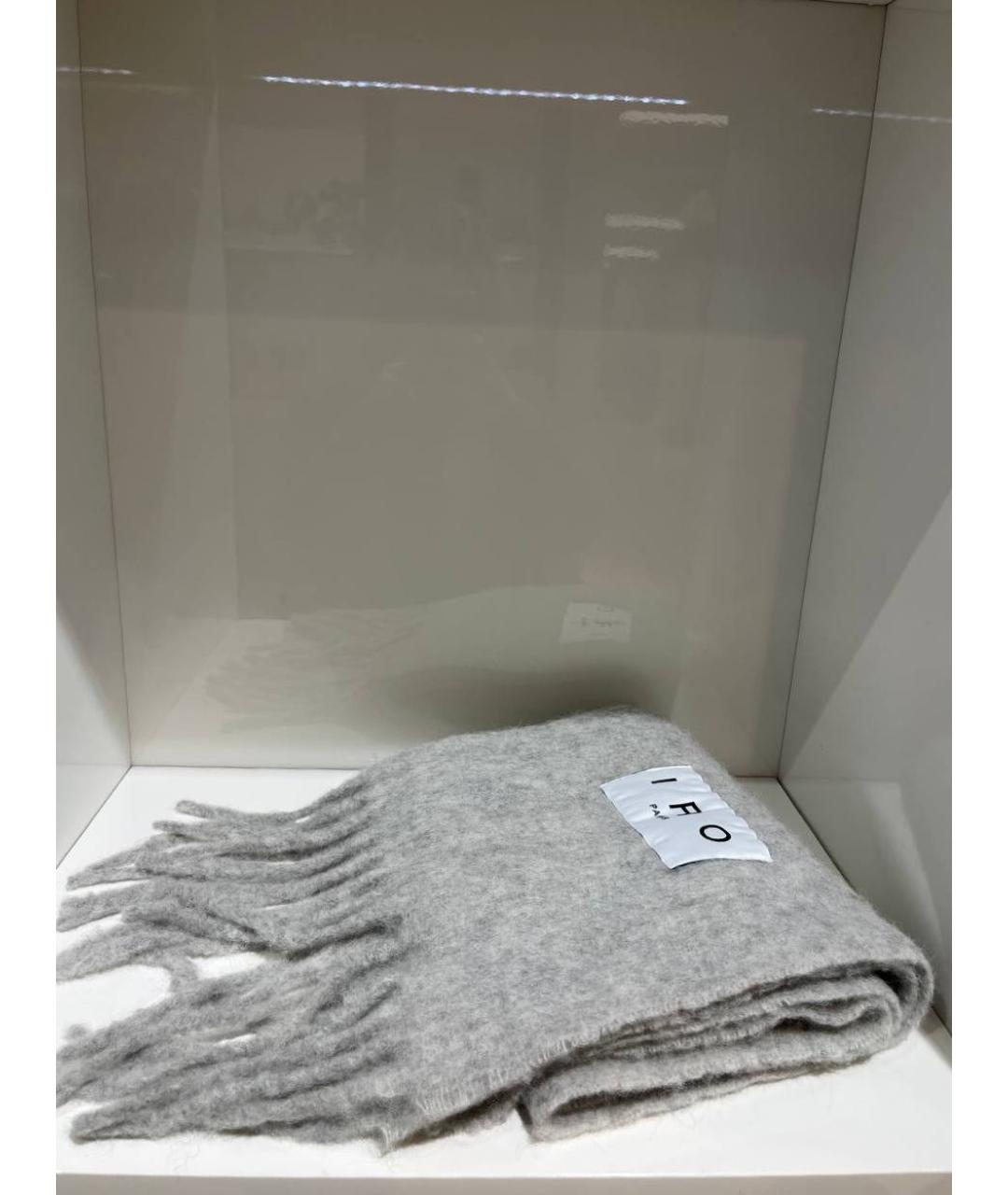 IRO Серый шерстяной шарф, фото 2