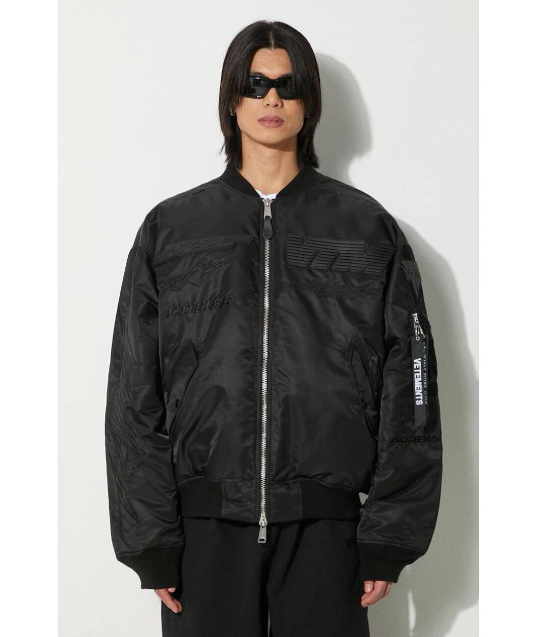 VETEMENTS Черная синтетическая куртка, фото 2