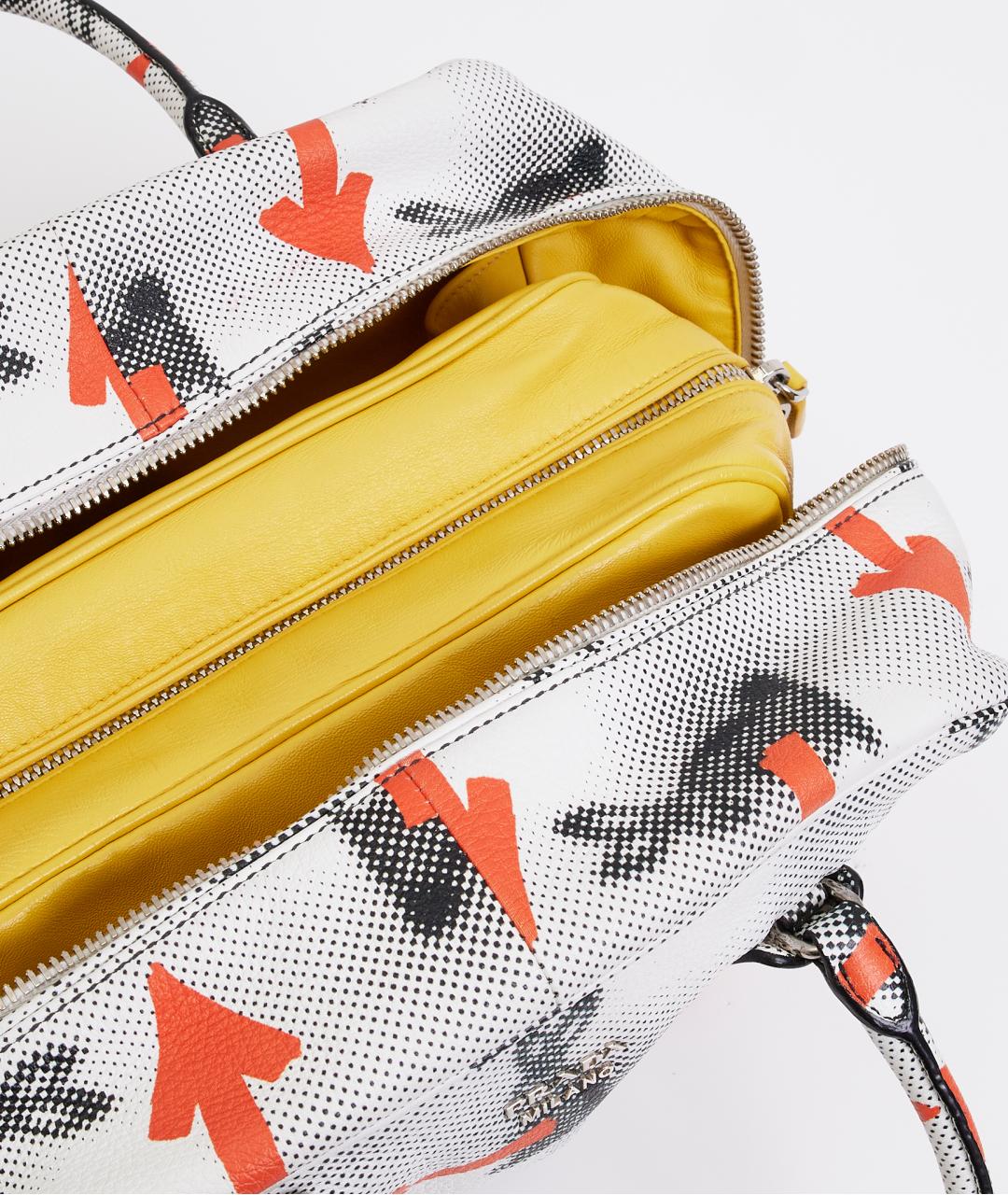 PRADA Белая кожаная сумка на плечо, фото 7