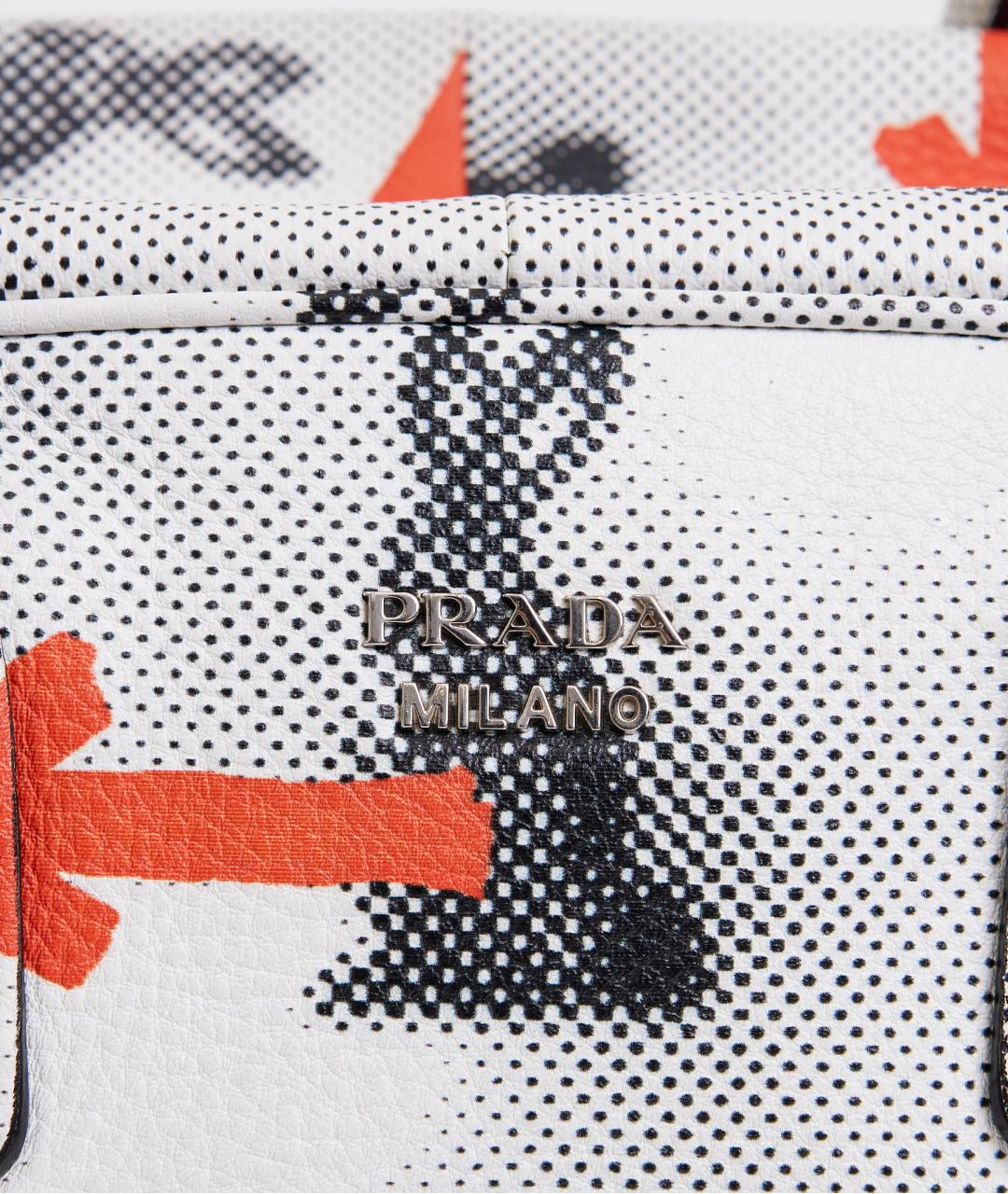 PRADA Белая кожаная сумка на плечо, фото 5