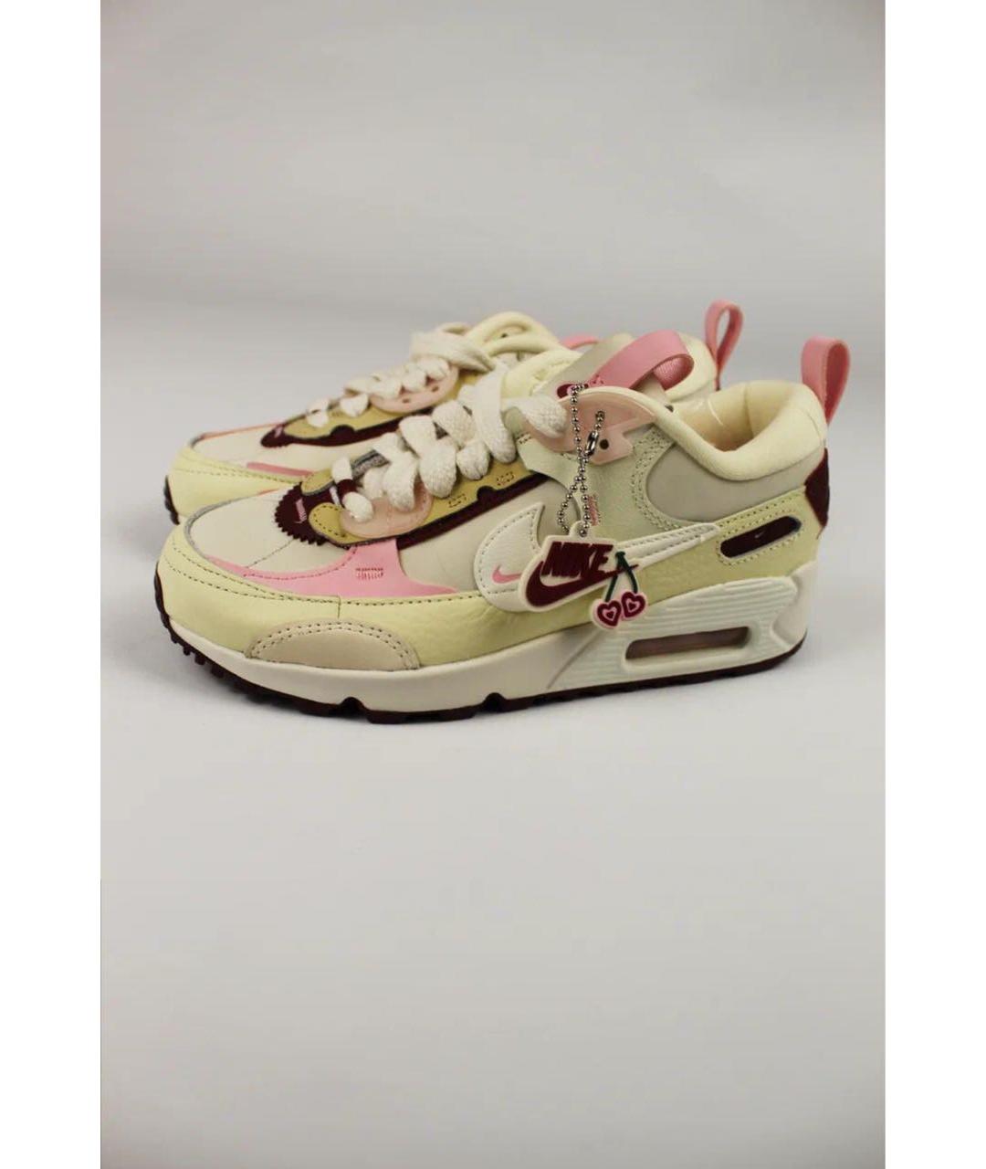 NIKE Бежевые кожаные кроссовки, фото 6