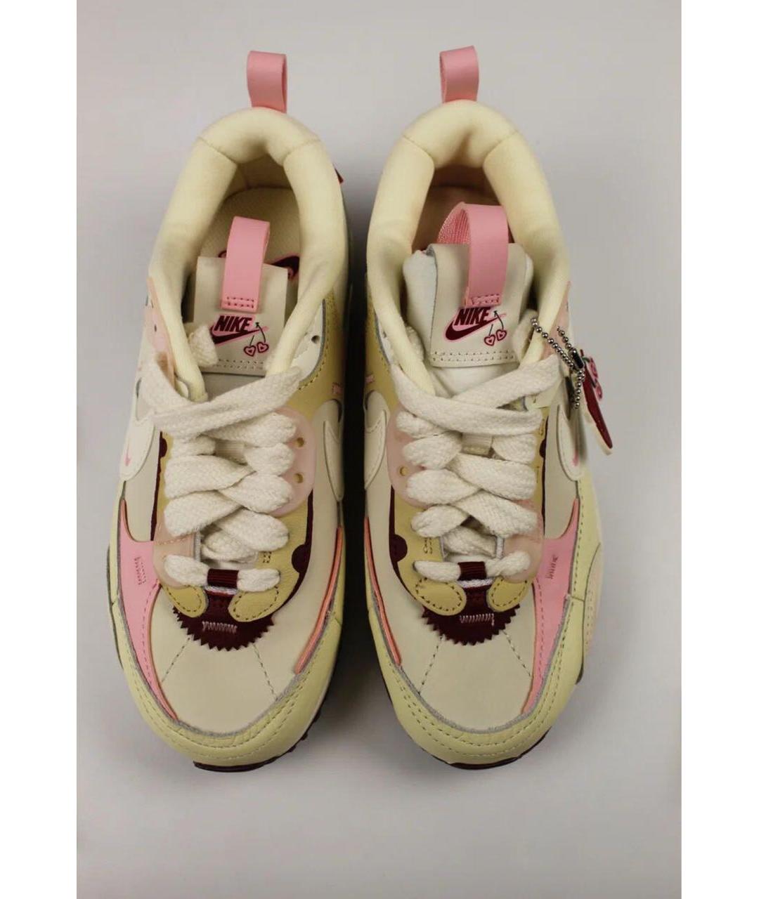 NIKE Бежевые кожаные кроссовки, фото 3