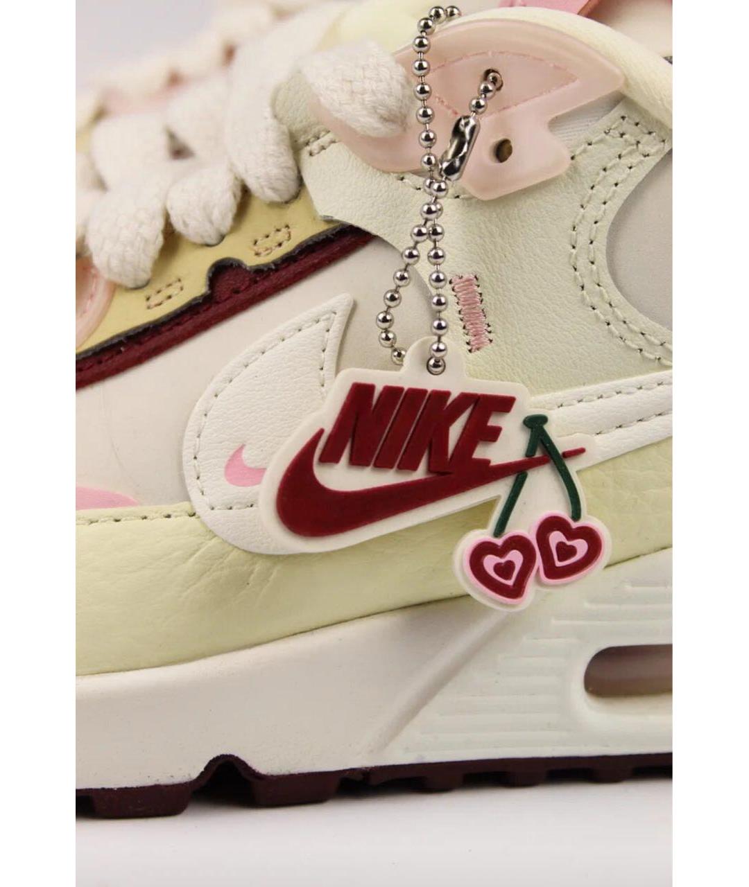 NIKE Бежевые кожаные кроссовки, фото 5