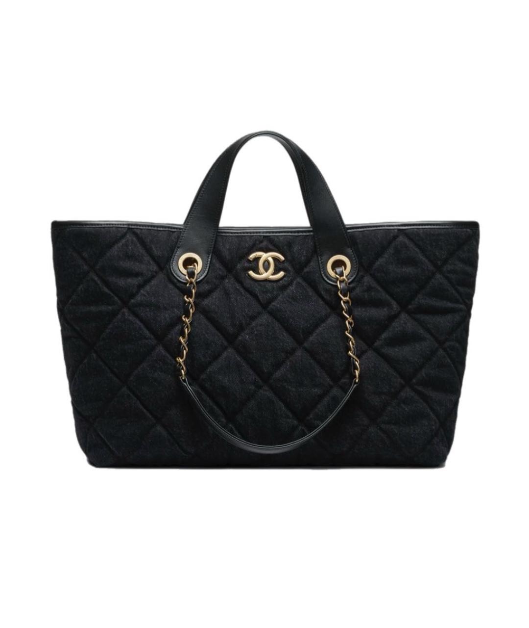 CHANEL Серая тканевая сумка тоут, фото 1