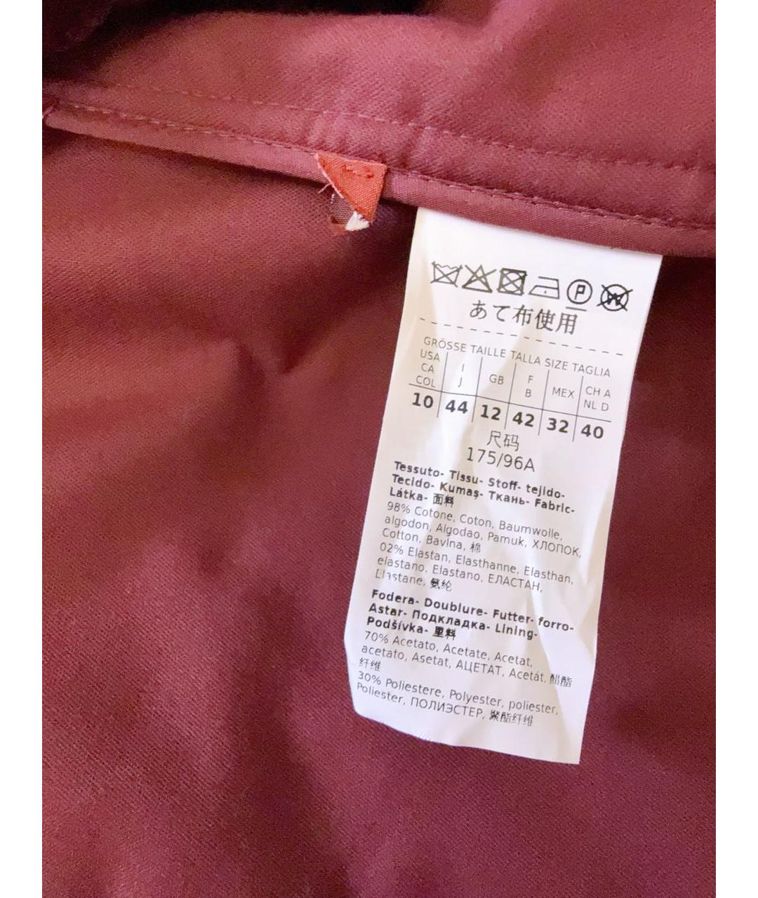 MAX MARA STUDIO Бордовый хлопковый жакет/пиджак, фото 3