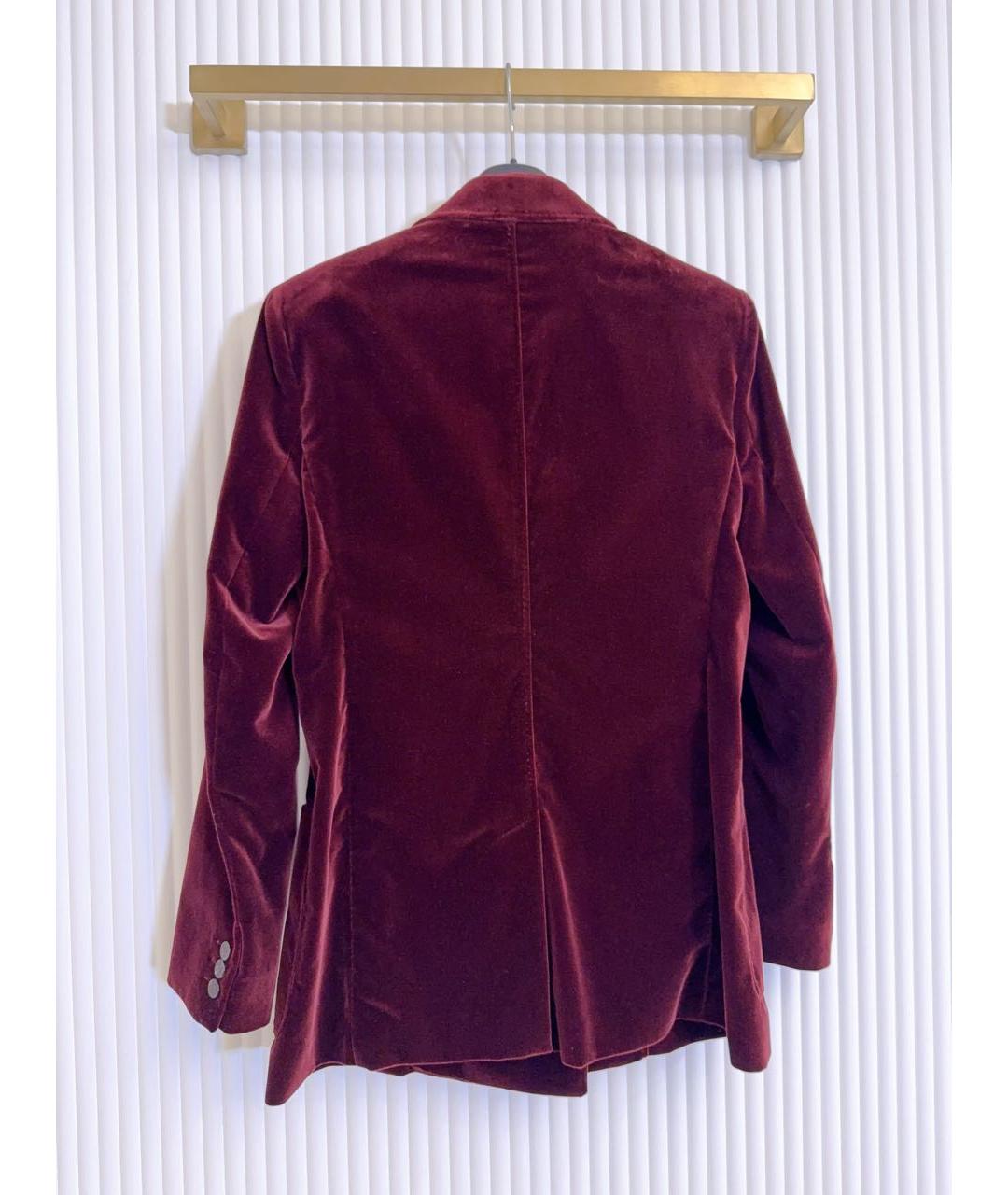 MAX MARA STUDIO Бордовый хлопковый жакет/пиджак, фото 2