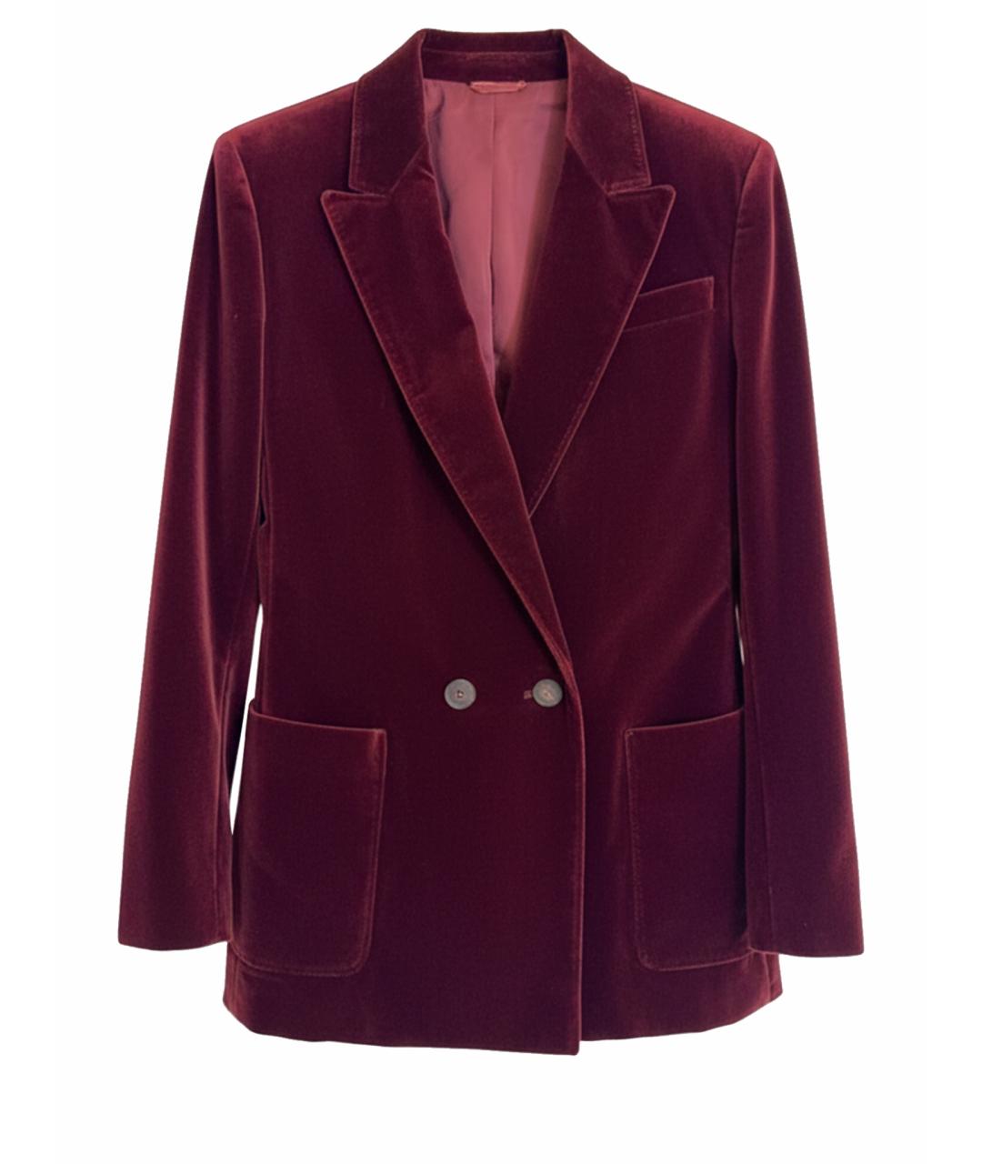 MAX MARA STUDIO Бордовый хлопковый жакет/пиджак, фото 1