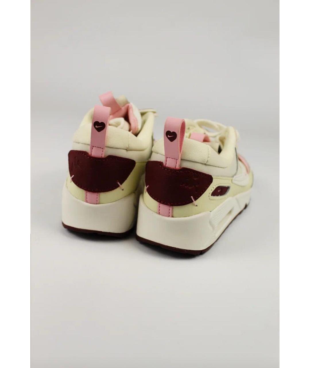 NIKE Бежевые кожаные кроссовки, фото 4