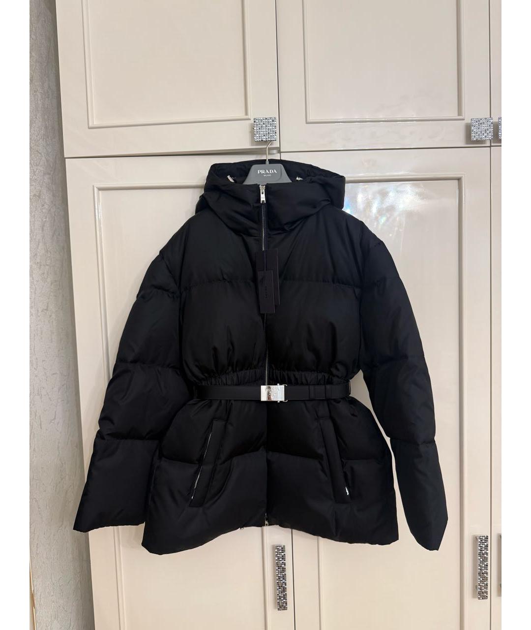 PRADA Черный полиамидовый пуховик, фото 9