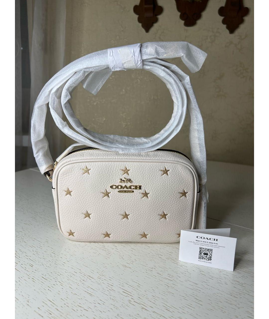 COACH Белая кожаная сумка через плечо, фото 2