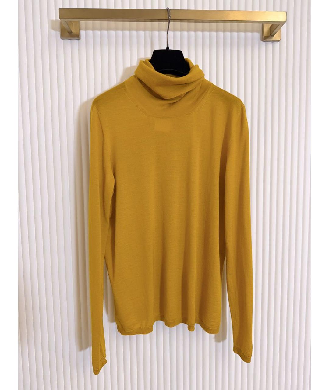 MAX MARA Желтая шерстяная водолазка, фото 7