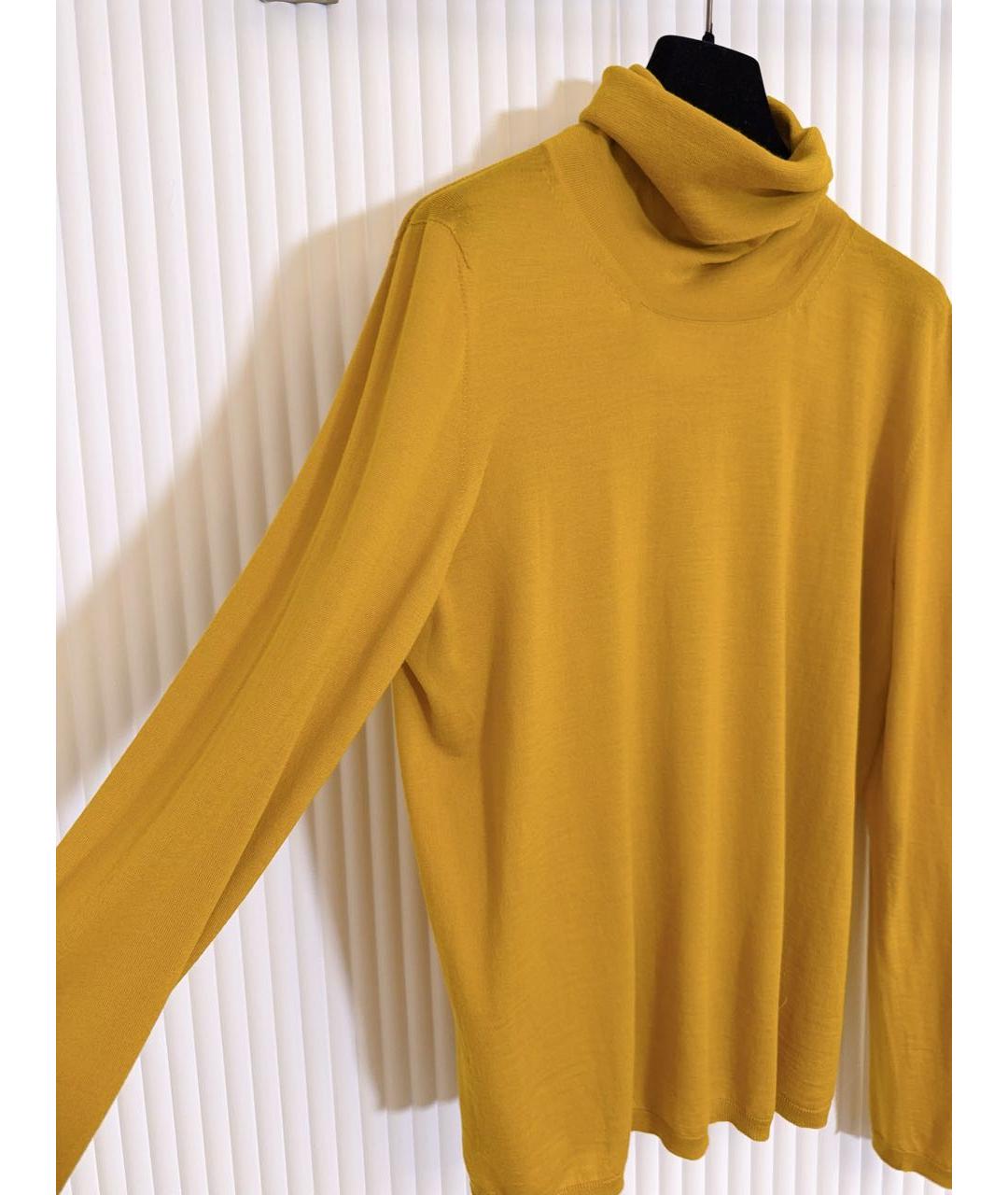 MAX MARA Желтая шерстяная водолазка, фото 5