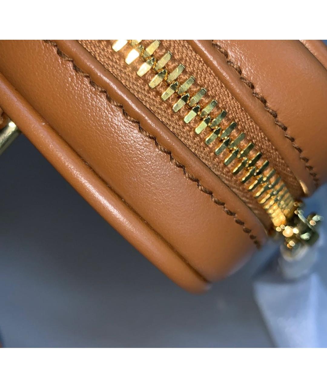 MIU MIU Коричневая кожаная сумка с короткими ручками, фото 5