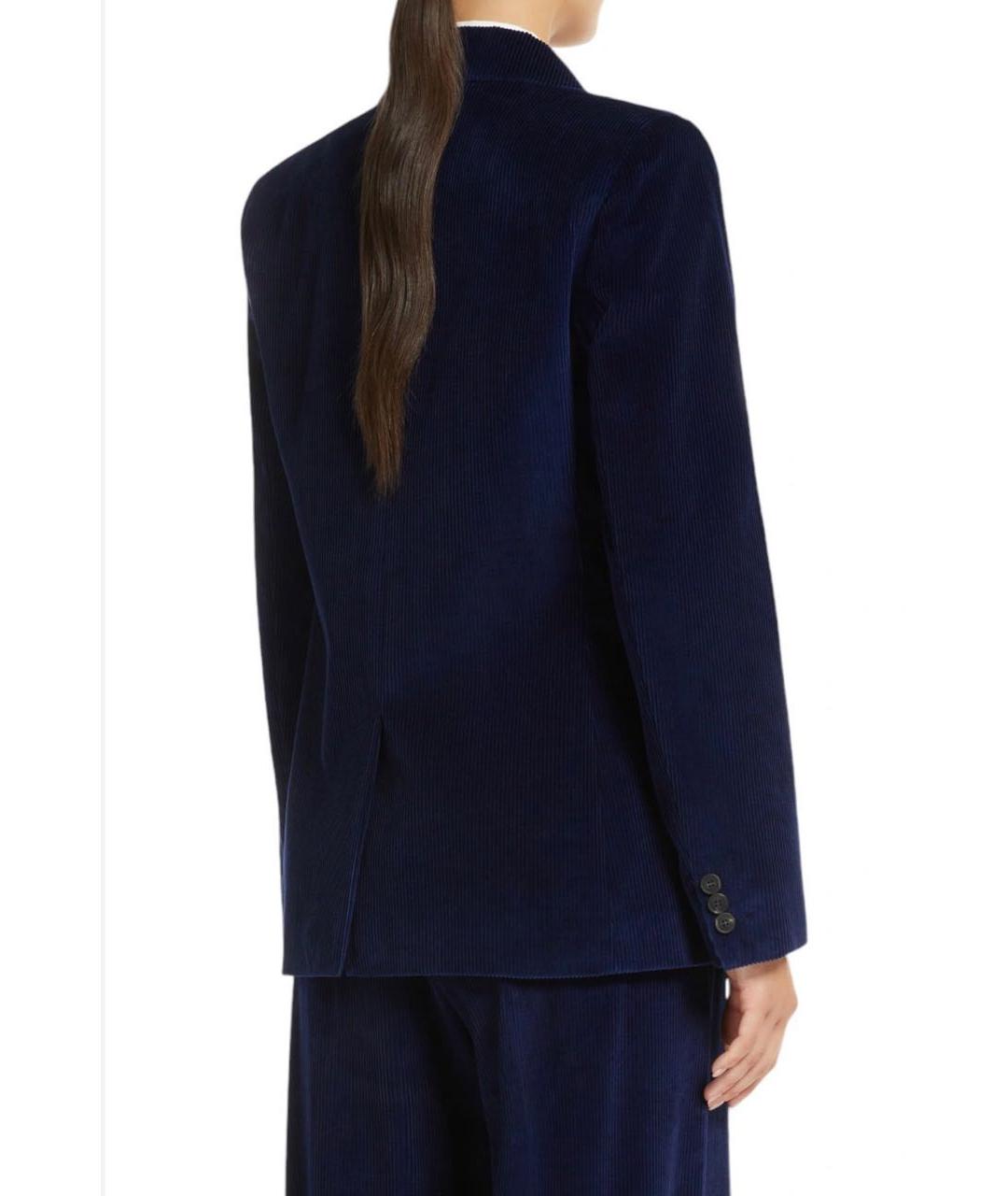 WEEKEND MAX MARA Темно-синий хлопковый жакет/пиджак, фото 8