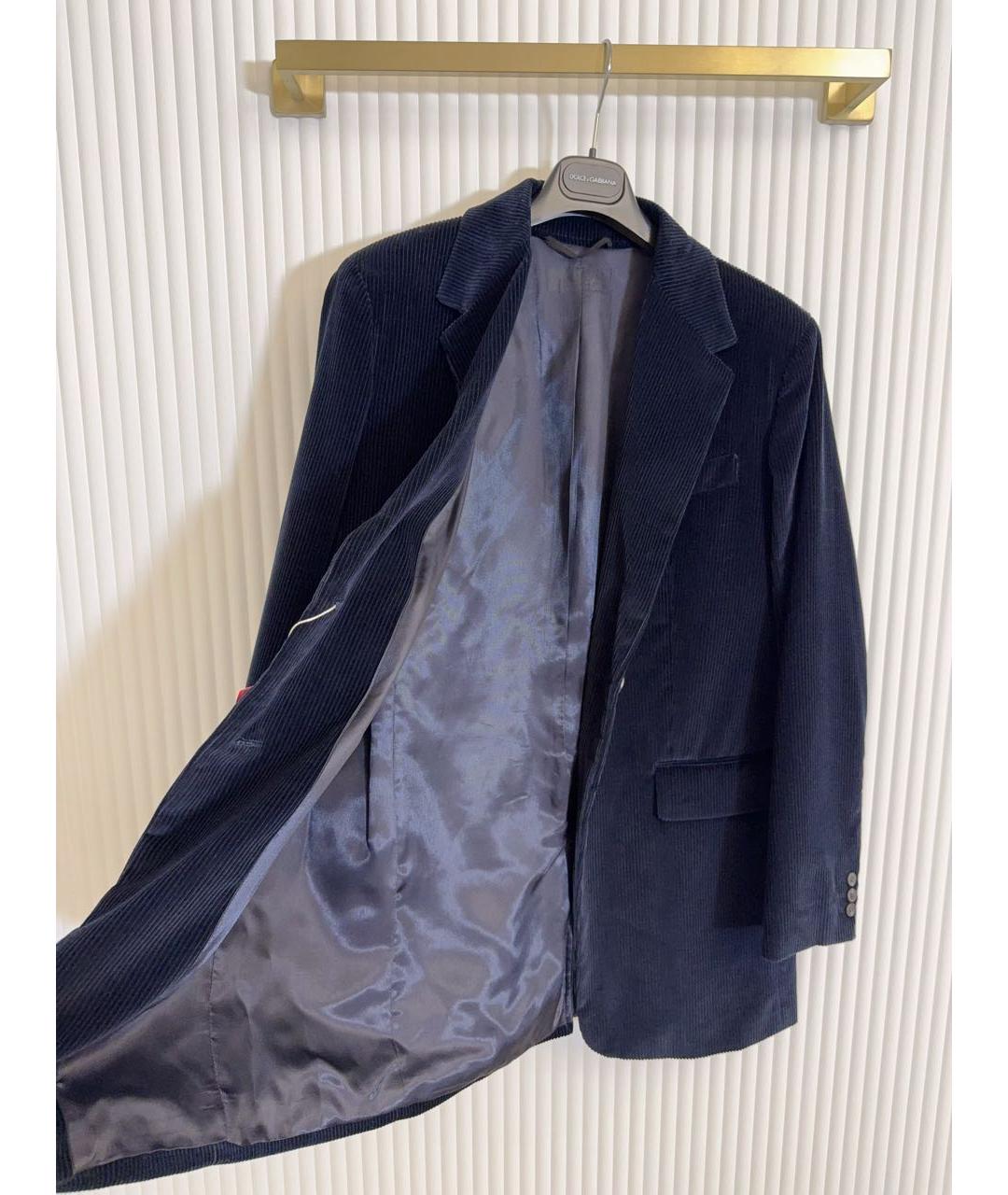 WEEKEND MAX MARA Темно-синий хлопковый жакет/пиджак, фото 4