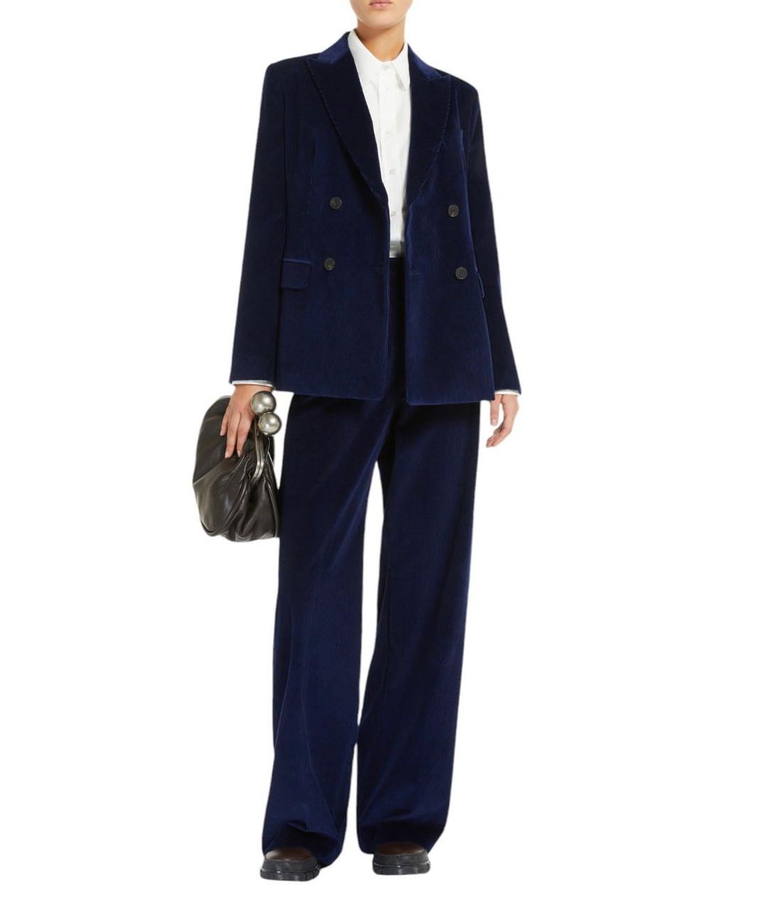 WEEKEND MAX MARA Темно-синий хлопковый жакет/пиджак, фото 7